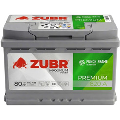 Автомобильный аккумулятор Zubr Premium R+ 80 А/ч ZU800P