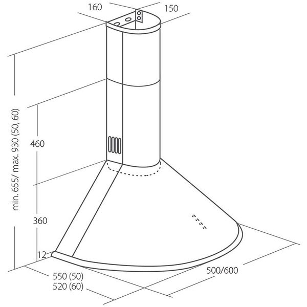 Вытяжка Akpo Dandys 60 WK-4 (нержавеющая сталь)