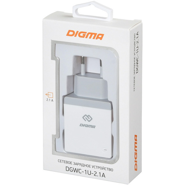 Сетевое зарядное устройство Digma DGWC-1U-2.1A-WG