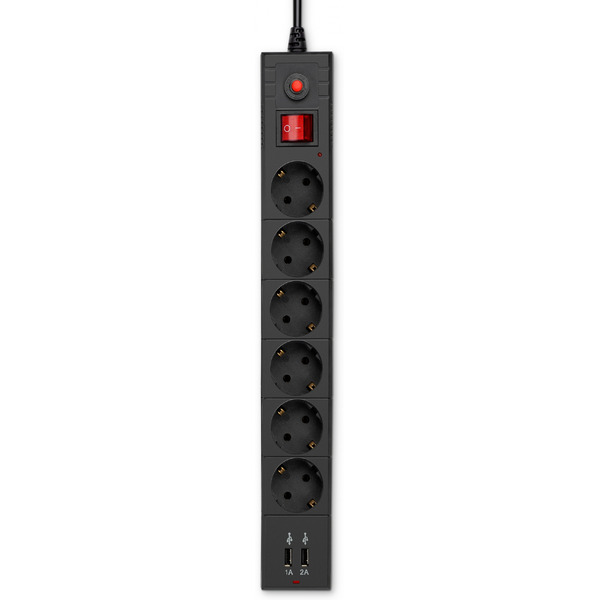 Сетевой фильтр Buro BU-SP5-USB-2A-B