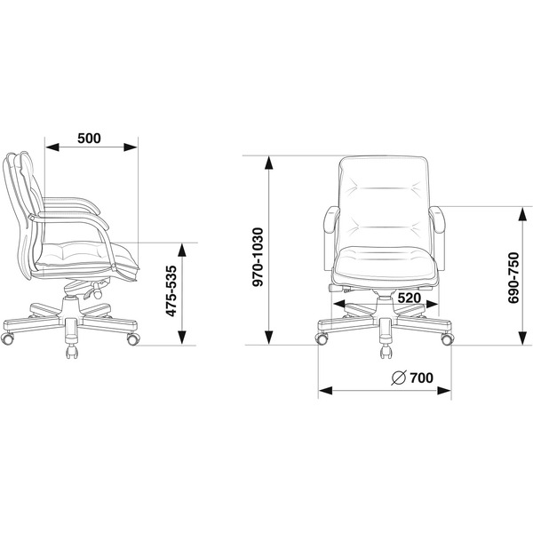 Кресло Бюрократ T-9927WALNUT-LOW (черный)