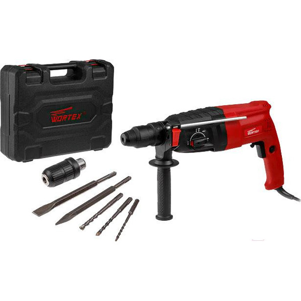 Перфоратор WORTEX RH 2829 в чем. + 2 зубила, 3 сверла (RH282901129)