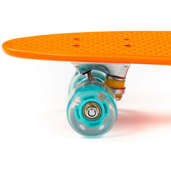 Доска роликовая Полесье 89496 (66 см) оранжевая с бирюзовыми колёсами