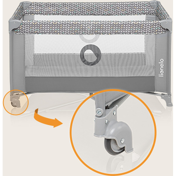 Кровать-манеж Lionelo Stefi (Grey Concrete Multicolor)