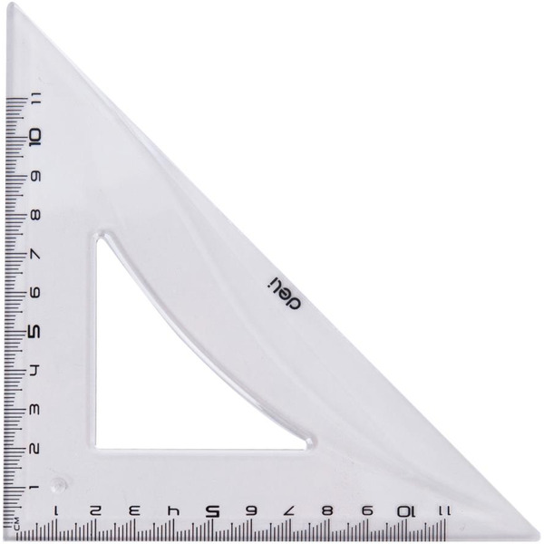 Набор линеек DELI PIONEER G00512 прозрачный, 4 предмета, (линейка 30 см, 2 треугольника, транспортир)