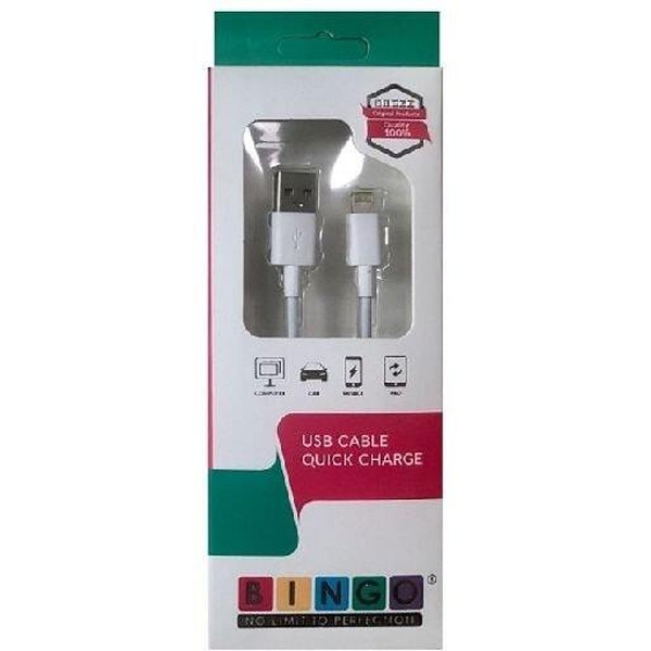Кабель Bingo USB - Lightning 3A 1 м (белый)