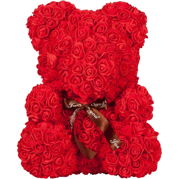 Мишка из роз TEDDY ROSE BEAR красный (8014)