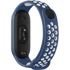 Ремешок Bingo Sport для Xiaomi Mi Band 5/6 Синий с белым