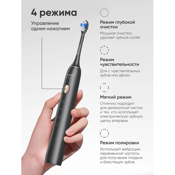 Электрическая зубная щетка Soocas X3U Pro (с кейсом, черный)