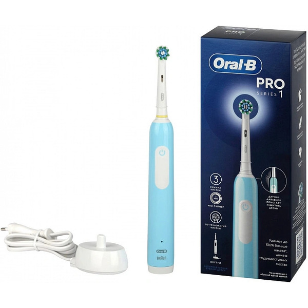 Электрическая зубная щетка BRAUN ORAL-B Pro 1 D305.513.3 Бирюзовая (8001090916419 3791)