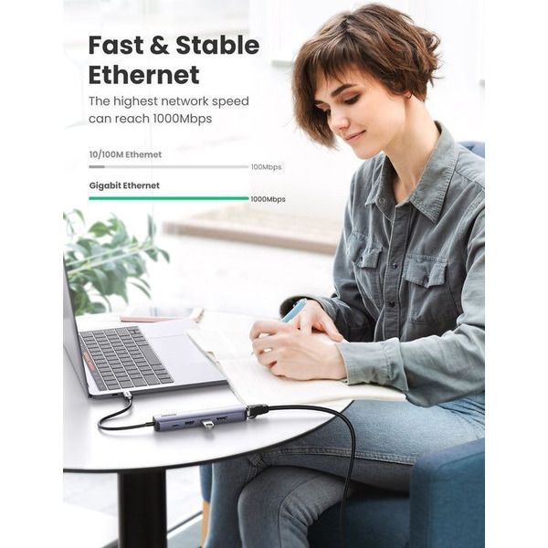 USB-хаб Ugreen CM418-10919 Space Gray