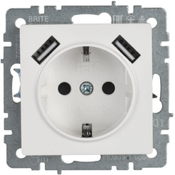 Розетка IEK Brite BR-R14-16-U21-D21-K01