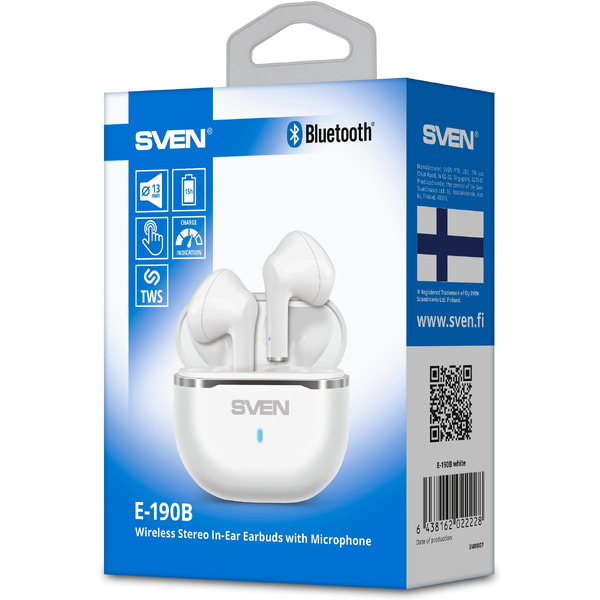 Беспроводные стереонаушники SVEN E-190B (белый)