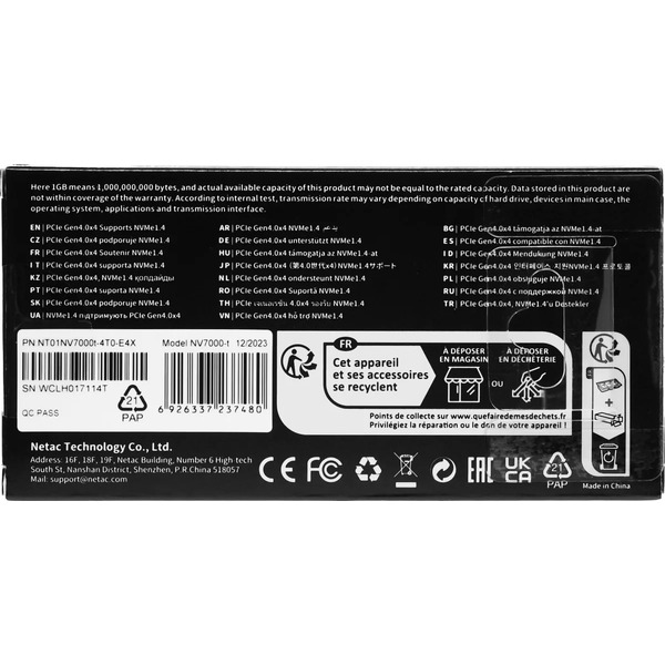 SSD Netac NV7000-t 4TB NT01NV7000T-4T0-E4X