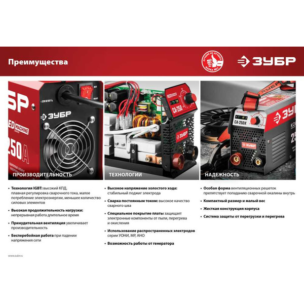 Сварочный инвертор Зубр СА-220