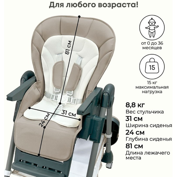 Стульчик для кормления BubaGo Amelia BG 103-1 (крем-брюле)