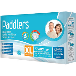 Подгузники впитывающие для взрослых Paddlers Adult diapers Jumbo pack X Large-30 30шт