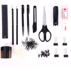 Набор канцелярских принадлежностей DELI E38251A (черный, настольный, вращающийся)