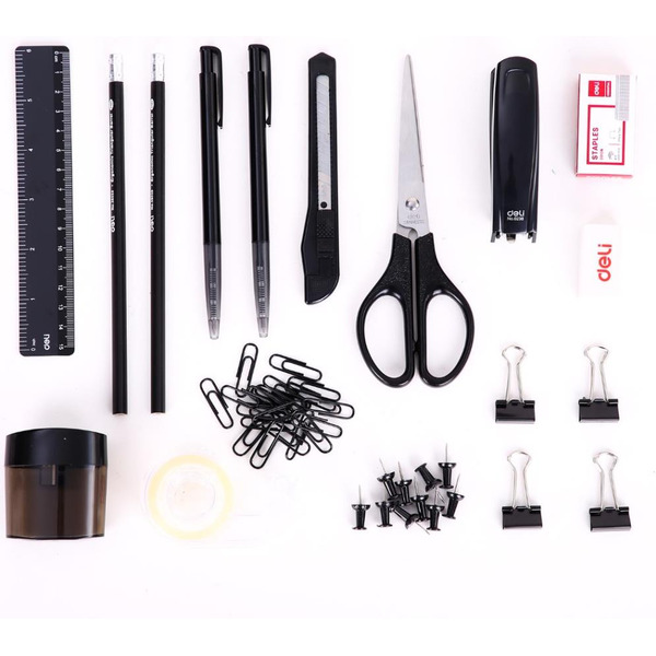 Набор канцелярских принадлежностей DELI E38251A (черный, настольный, вращающийся)