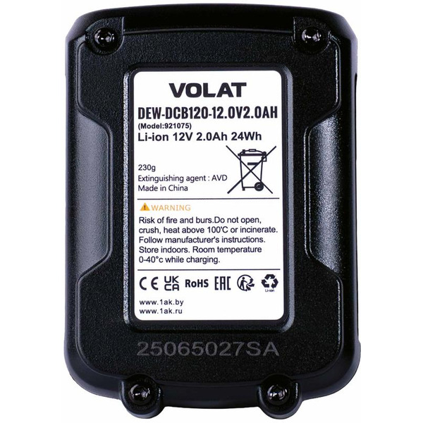 Аккумуляторная батарея VOLAT для DeWalt 12.0V 2.0Ah (Li-ion) DEW-DCB120