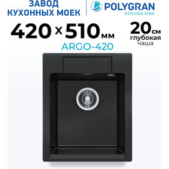 Мойка кухонная Polygran Argo-420 (космос)