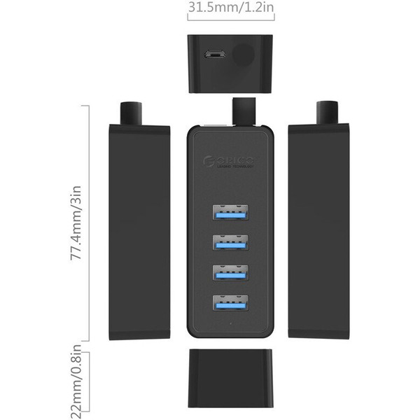 USB-хаб Orico W5P-U3-100-BK-EP-HW