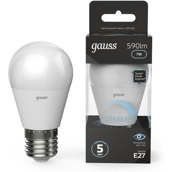 Светодиодная лампочка Gauss Globe-dim E27 7 Вт 4100 К 105102207-D