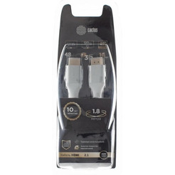 Кабель Cactus CS-HDMI.2.1-1.8 (ver 2.1, 1.8 м, серебристый)