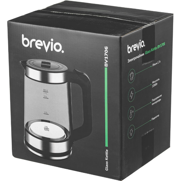 Электрочайник Brevio BV1706 (черный)