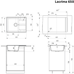 Мойка кухонная Maunfeld Lacrima 650 MFQS-650DGR (темно-серый)