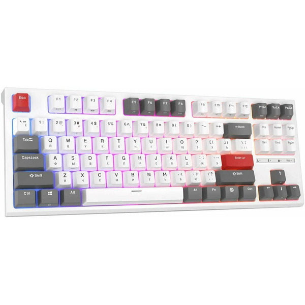 Клавиатура Royal Kludge RK-R87 White/Gray/Red (Blue switch)