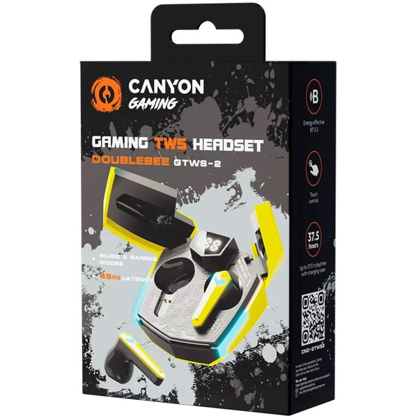 Наушники Canyon Doublebee GTWS-2 (CND-GTWS2Y) черный/желтый