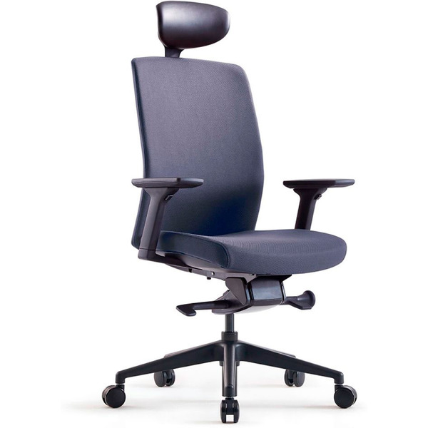 Кресло BESTUHL J2 (черная рама, спинка-ткань, сиденье-ткань, крест.-пластик, серый)