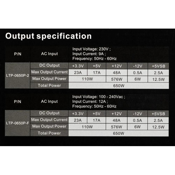 Блок питания Thermaltake Litepower LT-650P