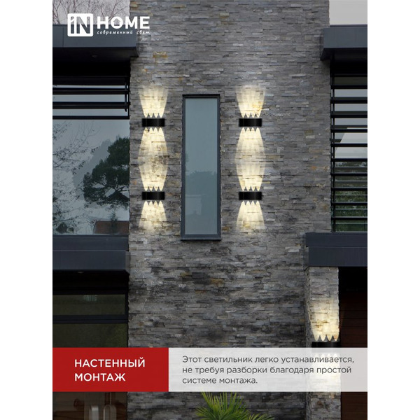 Светильник уличный настенный двусторонний IN HOME ДБУ TWIN-1030BL (4690612051970)