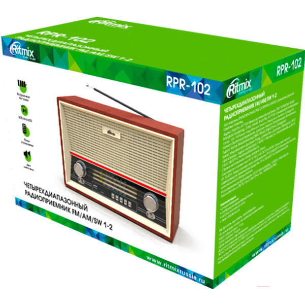 Радиоприемник RITMIX RPR-102 (WOOD)