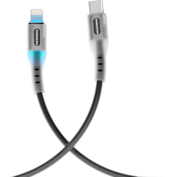 Кабель Atomic Ledit Usb-C-Lightning PD 27W LED / 30.374 (1.2м, черный)