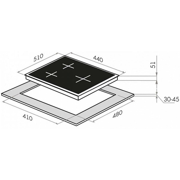 Варочная панель MAUNFELD EGHE.43.3STS-EB
