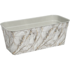 Балконный ящик VIOLET Мрамор 42см с дренажем (светло-серый)