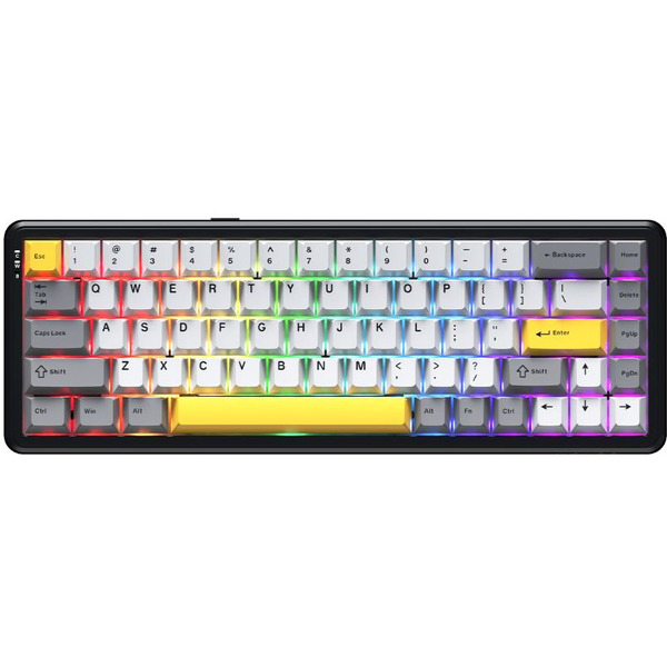 Компьютерная клавиатура AJAZZ AK680 MAX (черно-серо-желтые клавиши)