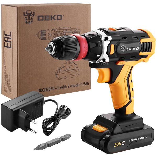 Дрель-шуруповерт Deko DKCD20FU-Li SET 1 063-4176 (с 1-им АКБ)