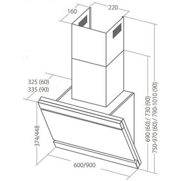 Вытяжка Akpo Kastos Glass Eco 60 wk-4 (черный)