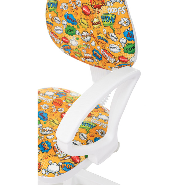 Кресло детское Бюрократ KD-3/WH/ARM (ткань, оранжевый бэнг,корпус белый)