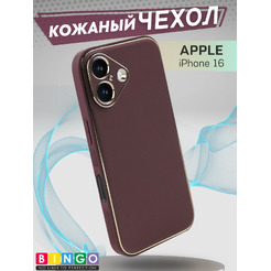 Чехол-накладка Bingo Gold Line для Apple iPhone 16 (бордовый)