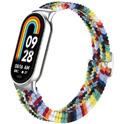 Ремешок Bingo Braided для Xiaomi Mi Band 8 (радуга светлая)