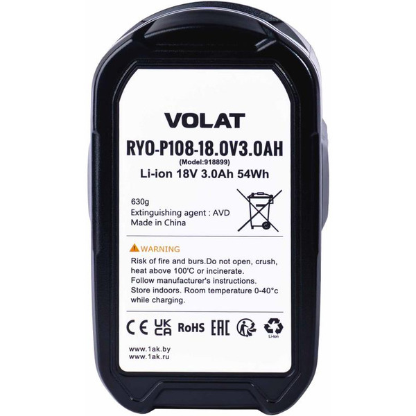 Аккумуляторная батарея VOLAT для RyoBi 18.0V 3.0Ah (Li-ion) RYO-P108