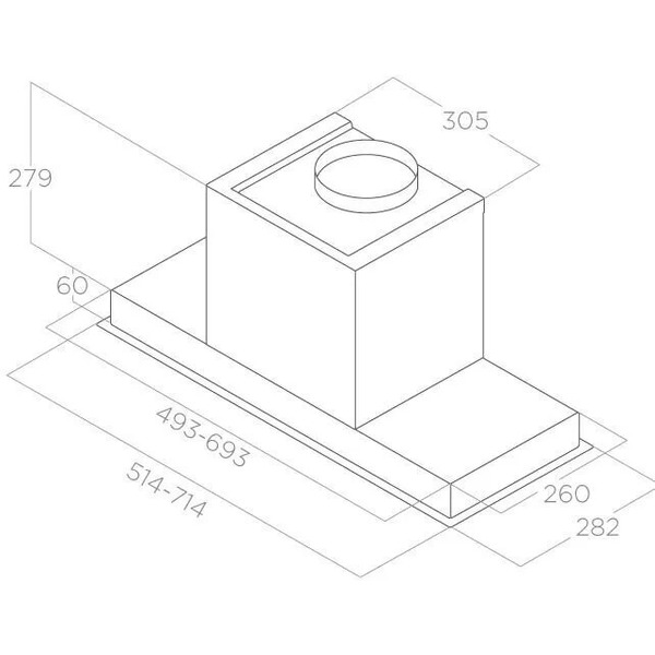Кухонная вытяжка Elica Hidden 2.0 BL MAT/A/72