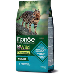 Сухой корм для кошек Monge BWild Cat Grain Free Sterilised Tuna (1.5кг)