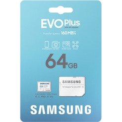 Карта памяти Samsung EVO Plus microSDXC 64GB MB-MC64SA (с адаптером)