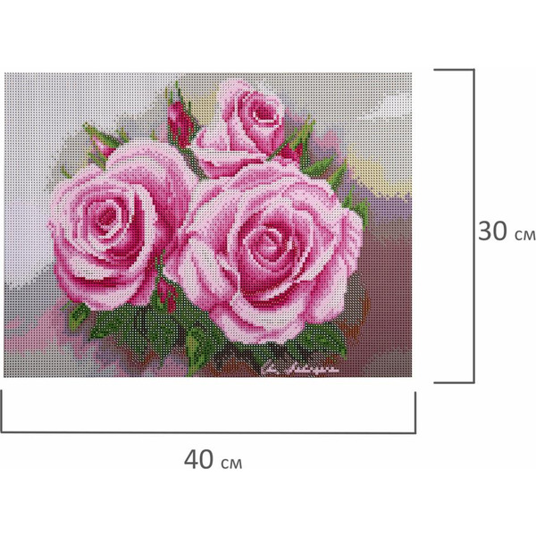 Картина стразами (алмазная мозаика) ОСТРОВ СОКРОВИЩ «Нежность роз» 662404